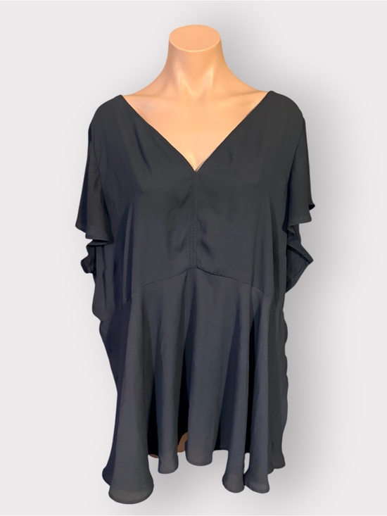 torrid Tops - Torrid Women’s 3X Dark Gray V Neck Empire Waist Flutter Sleeve Peplum Blouse Top